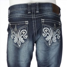 Archaic AFFLICTION Mens Denim Jeans DOUBLE FLEUR WHITE Embroidered